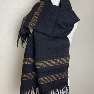 Vintage 100% Virgin Wool Scarf  Shawl Hand- woven Hong Kong